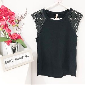 Bailey 44 Faux Leather Top Size Medium